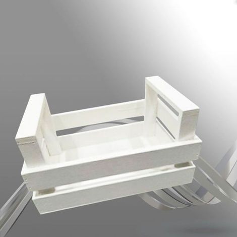 TrAdE Shop Traesio - Cassetta Cassettina Porta Oggetti Legno Rettangolare Decorazione 11x13x20 Cm - Bianco (1/2)