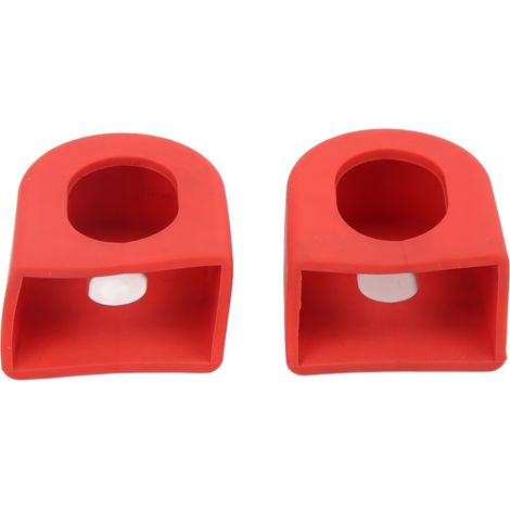 Lot de 2 protections de manivelles en silicone pour vélo à pignon fixe et VTT (rouge) (1/5)