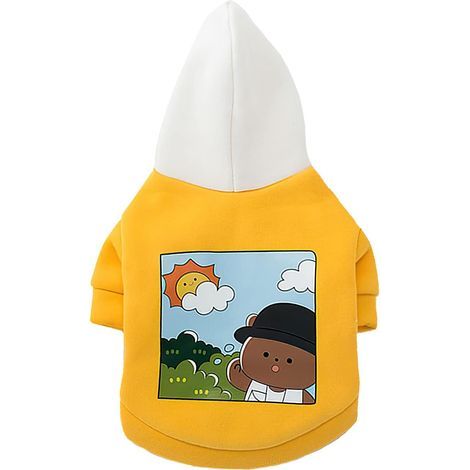 Dog Hoodie Winter (M, Jaune)-