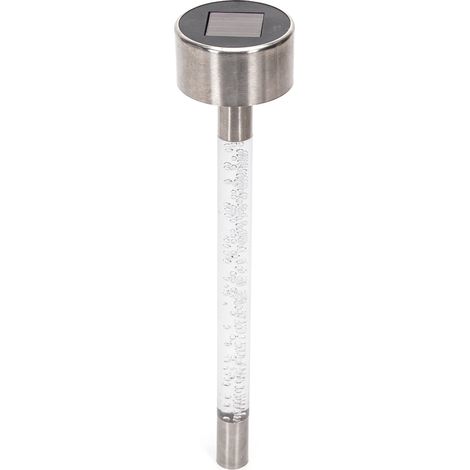 Lampioncino segnapassi Led Fluid 0,006W Argento in acciaio con pannello solare IP44 RGB con sensore crepuscolare Aigostar (1/2)