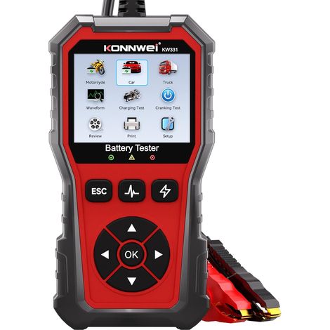 KW331 Testeur de Batterie avec Impression Cloud 10-2000 CCA 6V 12V 24V AGM Lithium Gel Batterie Analyseur Numérique Alternateur Système de Charge et Démarrage Voiture Moto Camions Marrine (1/5)