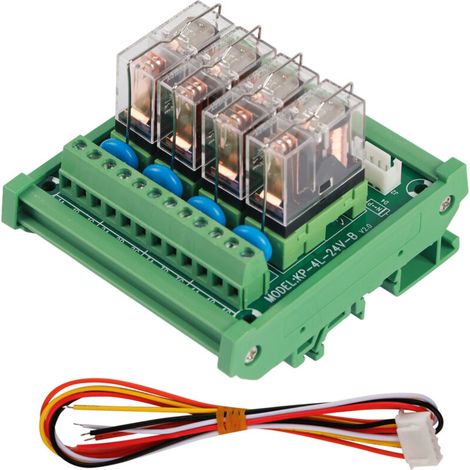 Jeffergarden Module d'interface d'alimentation à 4 canaux, 16 A, relais DC 12 V, montage sur rail DIN (1/5)