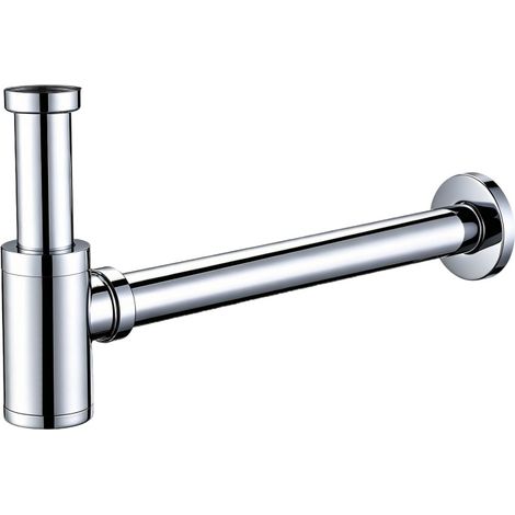 Siphon de Lavabo en Acier Inox Siphon pour Vasque et Lavabo Hauteur Réglable Set de Siphon G1-1-4" Chrome