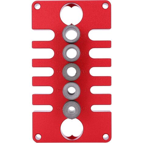 Gabarit de positionnement de chevilles 3 en 1, outils de perçage pour le travail du bois, alliages d'aluminium rouges, 08650,de DEBUNS
