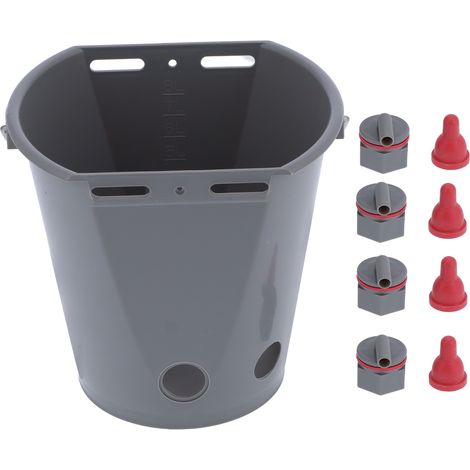 Seau à lait avec 4 tétines et clapets anti-retour, équipement d'alimentation en plastique pour bétail, 8 L, pour agneaux