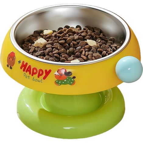 Gamelle surélevée en acier inoxydable avec base antidérapante – Design ergonomique pour chats et chiens – Gamelle robuste, résistante à la rouille et surélevée (1/5)