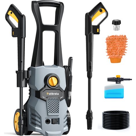 Nettoyeur Haute Pression Portable Électrique 1500W, 150 Bars, Tuyau 7 m, Buse Réglable, Idéal pour Voiture Terrasse Jardin et Maison (1/5)