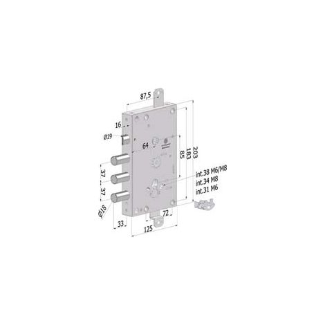 SERRATURA TRIPL. APPLIC P/PORTE BLIND. CIL.EU REV. INT.37 TOPGEAR 1651- (1651SCR0337CXX) - 1 pezzi SECUREMME