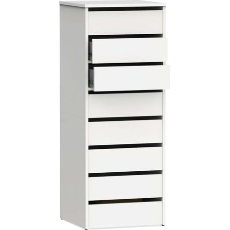 Muebles Auxiliares Pack 2 Cajoneras Interior Armarios Color Blanco Brillo 46x64x45 cm (1/5)