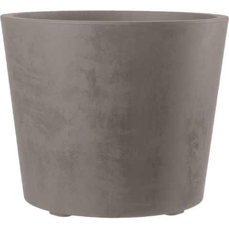 Pot de fleurs rond - DEROMA - Millennium - 79 L - Ø 50 cm - A réserve d'eau et roulettes - Marron