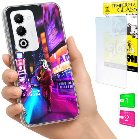 Custodia per Oppo A5 5G, cover posteriore con vetro temperato 9H. (1/5)