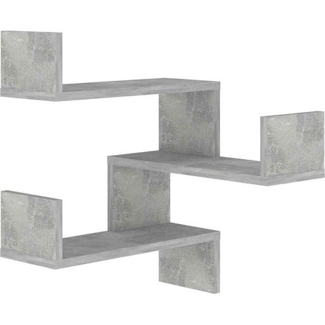 Mensole Angolare a Muro  Scaffale da parete  Ripiano a Parete Grigio Cemento 40x40x50 cm Multistrato (1/5)