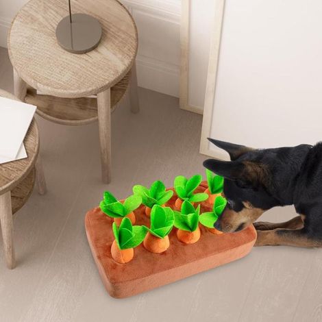 Tapis de recherche pour chien en forme de carotte, jouet interactif anti-ennui et anti-stress pour stimuler l'odorat et la réflexion (1/5)