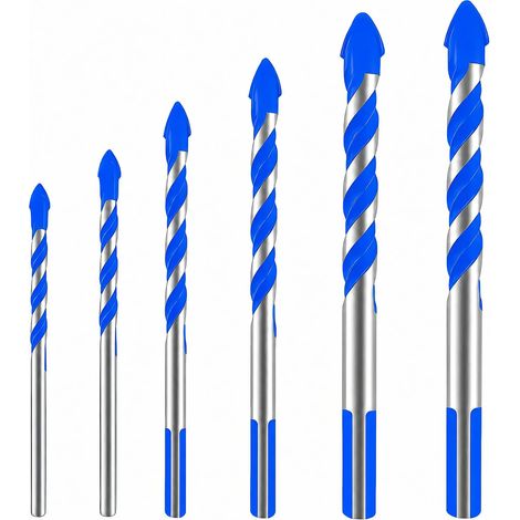 Foret Carbure de Tungstene Lot de 6 Mèche à Carrelage Forets pour Carrelage Forets Carrelage Trépan de Forage pour Verre, Mur en Brique, Céramique, Porcelaine (4/5/6/8/10/12 mm) (1/5)