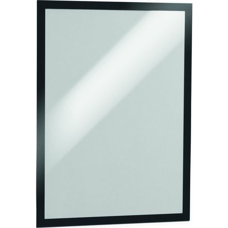 Durable 487301 Duraframe A3, Cornice Espositiva Adesiva, per Superfici Lisce e Solide, Formato A3, Confezione da 2 Pezzi, Nero (1/5)