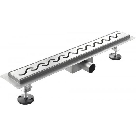 Canalina di scarico, doccia in acciaio inox, ispezionabile, Sicena Ondina 100x7cm (LxP)