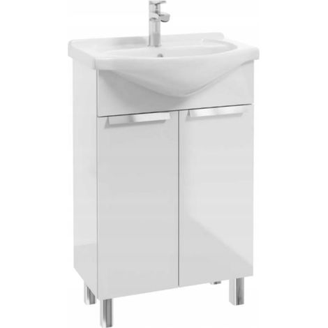 STAMAR Badezimmermöbel - 50 cm - Weiß glänzend - Eleganz und Funktionalität - Robuste Keramik