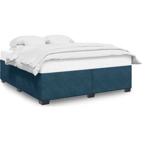 Maison Exclusive - Bettgestell Blau 180x200 cm Samt