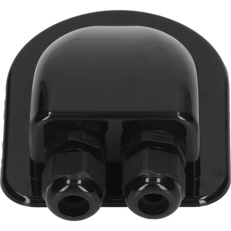 Boîte de jonction étanche ABS pour panneaux solaires, double entrée de câble pour câblage d'alimentation externe, noire (1/5)