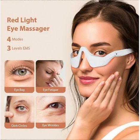 Lunettes de luminothérapie rouge pour le contour des yeux, appareil de luminothérapie rouge, masseur oculaire à microcourant, éliminateur de poches sous les yeux (1/5)