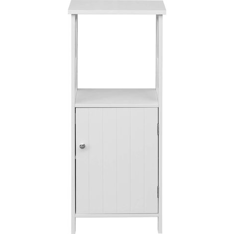 Rebecca Mobili Meuble sur pied Meuble en bois blanc avec étagères pour salle de bains (1/5)