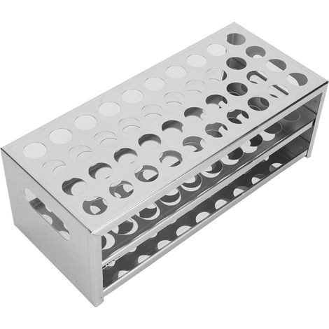 Support de tubes à essai en acier inoxydable de haute qualité pour laboratoire, 40 trous (15,5 mm) (1/5)