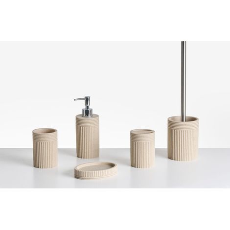 Badaccessoires Set 5-teilig CHANCAY Hellbeige
