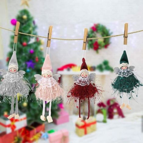 6 Décorations en forme d'ange pour sapin de Noël cheminée fenêtre et cadeaux (1/4)