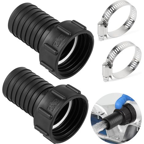 2 Pièces Adaptateur de Tuyau de Réservoir IBC S60x6, Raccord de Tuyau 60 mm Vers 50 mm Filetage Grossier, IBC Raccord Robinet, pour Vanne de Fût, Arrosage du Jardin, Réservoir D'eau de Jardin (1/5)