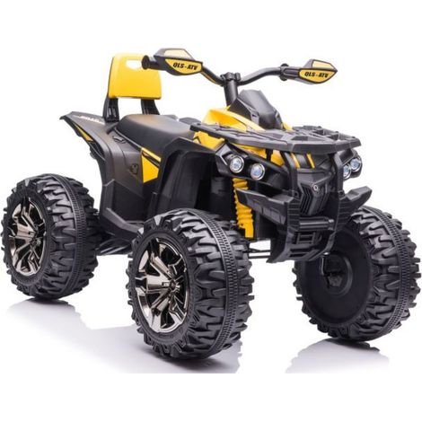 Quad a batteria con schienale QLS-3288, luci a LED, lettore MP3, colore giallo (1/5)