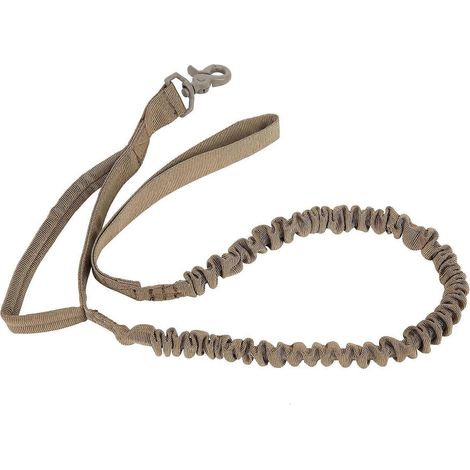 Corde de traction militaire pour chien d'extérieur, laisse résistante en nylon robuste et légère, couleur beige.