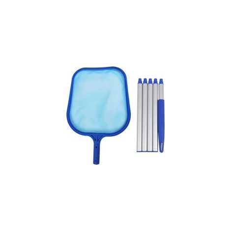 Filet de Piscine Télescopique 1,6m - Épuisette à Feuilles pour Eau Peu Profonde - Design Extensible en 5 Sections - Idéal pour le Nettoyage Quotidien de la Piscine (1/4)