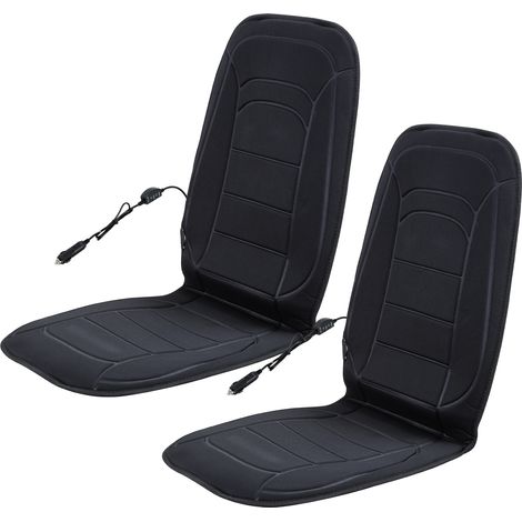 TolleTour Sitzheizung Auto 2 Stück 50x100cm Universelle beheizbare Sitzauflage Vordersitze 12V 2 Heizstufen mit Thermoschutz Schwarz (1/5)