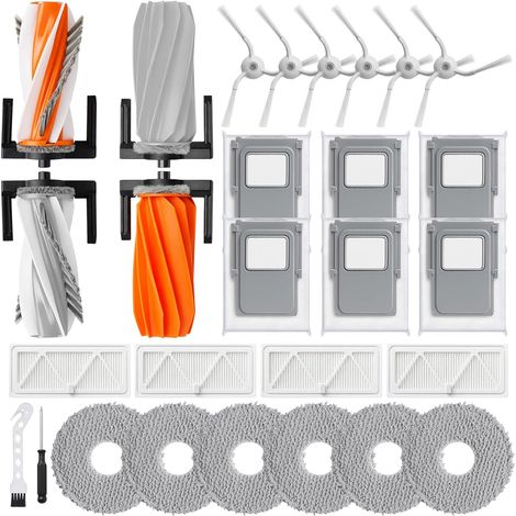 28 Stück Zubehör für Dji ROMO A/ROMO P/ROMO S Saugroboter,4 Hauptbürste,4 Filter,6 Wischpad,6 Staubbeutel,6 Seitenbürsten,Romo Ersatzteil (1/5)