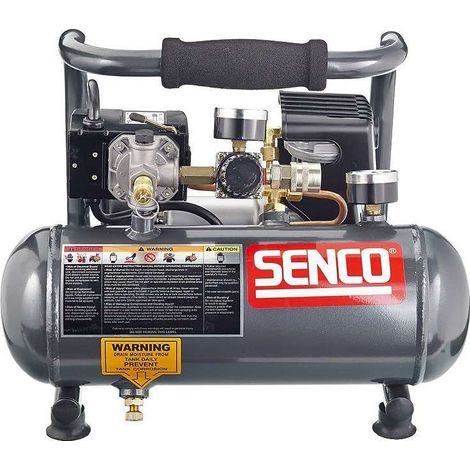 Senco – Compresseur sans huile 3,8 litres – Pression 8 bar – Débit 20 l/min – Silencieux 81 dB – Léger 9 kg pour travaux de finition (1/7)