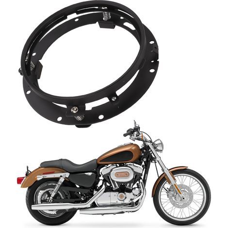 Anneau de fixation rond 7 pouces pour phare de moto, support d'adaptateur de phare noir (1/5)