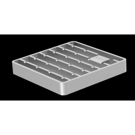 Grille lisse 168x168x25 TS 25x5, R50, 1.4301, FHD
