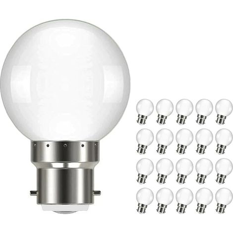 Ampoule LED à baïonnette B22 3W 240 Lumen Blanc Chaud 3000K, Guirlande Guinguette LED B22 pour Intérieur Jardin Balcon Maison Fête Noël, Plastiques