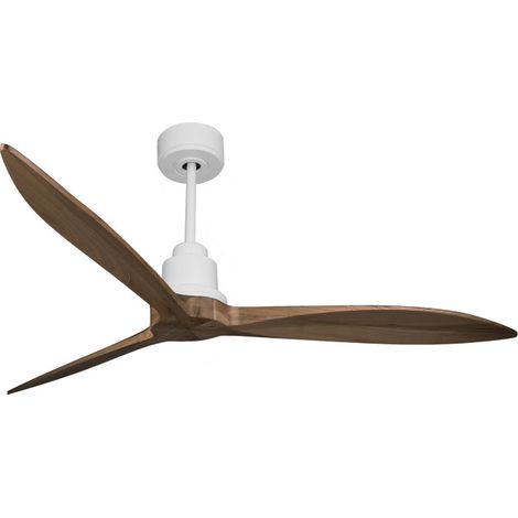 Tenerife - Super destratificateur et ventilateur DC 166 cm Blanc pales bois sombre sans Lumière 30 à 60 m² (1/5)