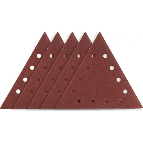 Papel de lija con velcro K80, triangular con 12 agujeros, 5 unidades para lijadora 59G264 (1/5)