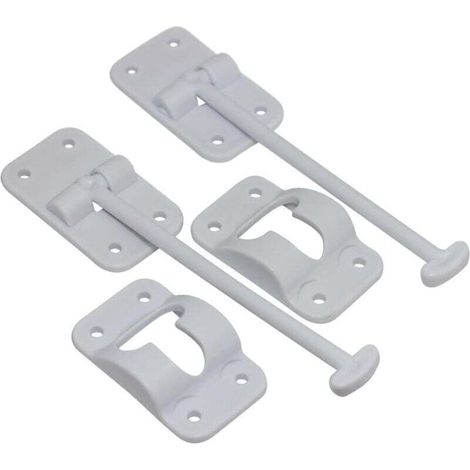 Set mit 2 Stück: T-förmige Türstütze für Wohnwagen-/Anhänger-Ladetüren (weiß)