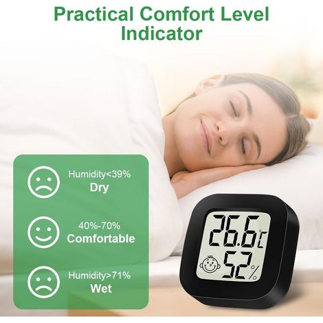 Set mit 2 Mini-LCD-Thermometern, digitales Innenthermometer, kabellos, für Babyzimmer, Wohnzimmer, Büro usw. (1/5)