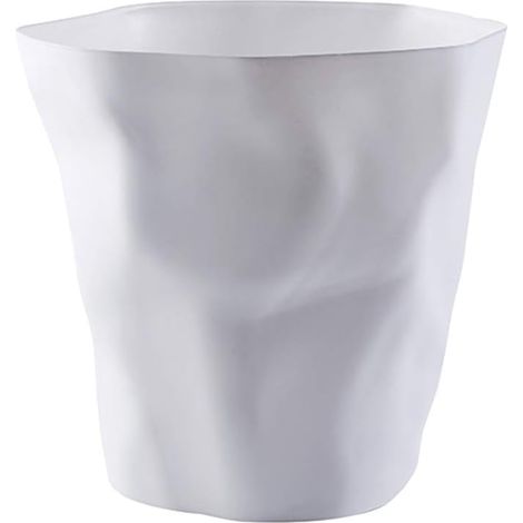 Mode Simple Poubelle de Bureau en Plastique Salon, Bureau-sans Couvercle-25 16 24.5cm-Blanc