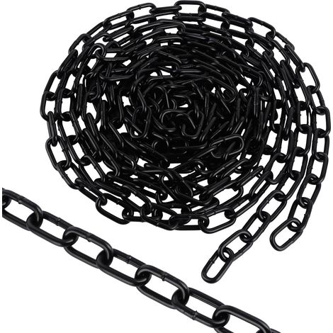 Chaîne noire de 8 m de long - Diamètre : 5 mm - En plastique - Revêtement noir - Pour fauteuil suspendu (1/5)