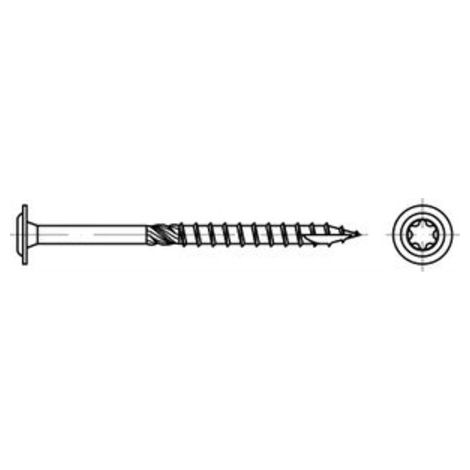 ART 89092 Holzbauschrauben CE Stahl 6 x 160 -T30 galv. verzinkt gal Zn FS 100 Stk