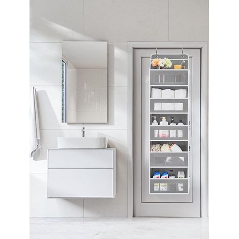 Organizador de almacenamiento para colgar sobre la puerta,Almacenamiento detrás de la puerta para dormitorio,habitación infantil (gris) (1/4)