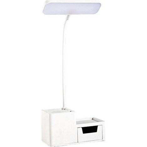 Ortviai Lampe de Bureau LED Dimmable avec Support pour Stylo et Smartphone – Éclairage Doux et Réglable, Idéale pour Bureau et Chambre (1/5)