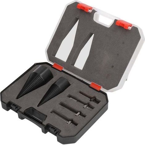 Broca extraíble para hendidora de leña, juego de 6 brocas para hendidora de madera, broca cónica robusta, conos de 32 mm y 42 mm, mechas para leña con 4 (1/4)