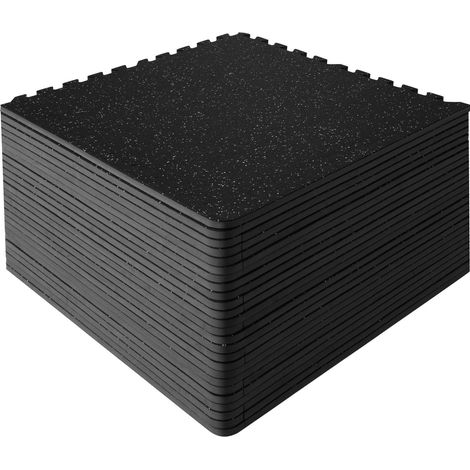 Dalle de sol modulable 25 pièces, 60,96 x 60,96 cm, épaisseur 12,7 mm, mousse EVA et caoutchouc, imperméable, pour salle de sport, maison, garage, sous-sol. (1/5)