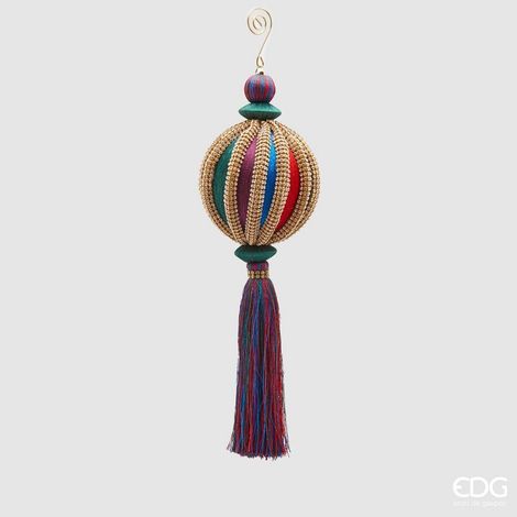 EDG Enzo De Gasperi Palla di Natale Silk Zirc Meridiana H 32 Cm D 10 Cm Multicolor